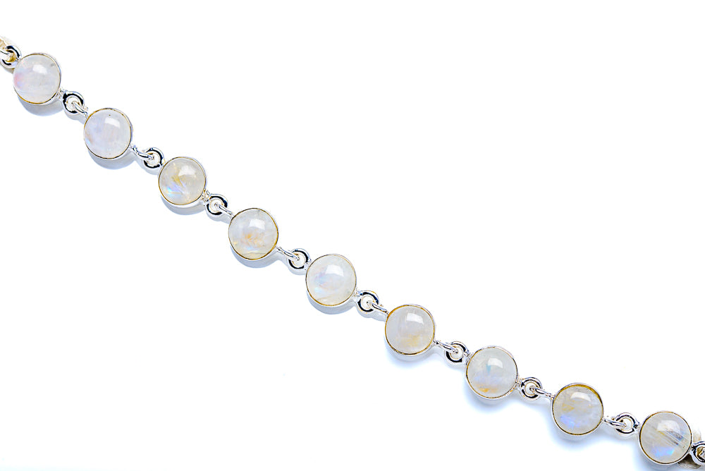 Rainbow Moonstone 925 Sterling Silver Bracelets Adjustable (925 Sterling Silver) BR90202