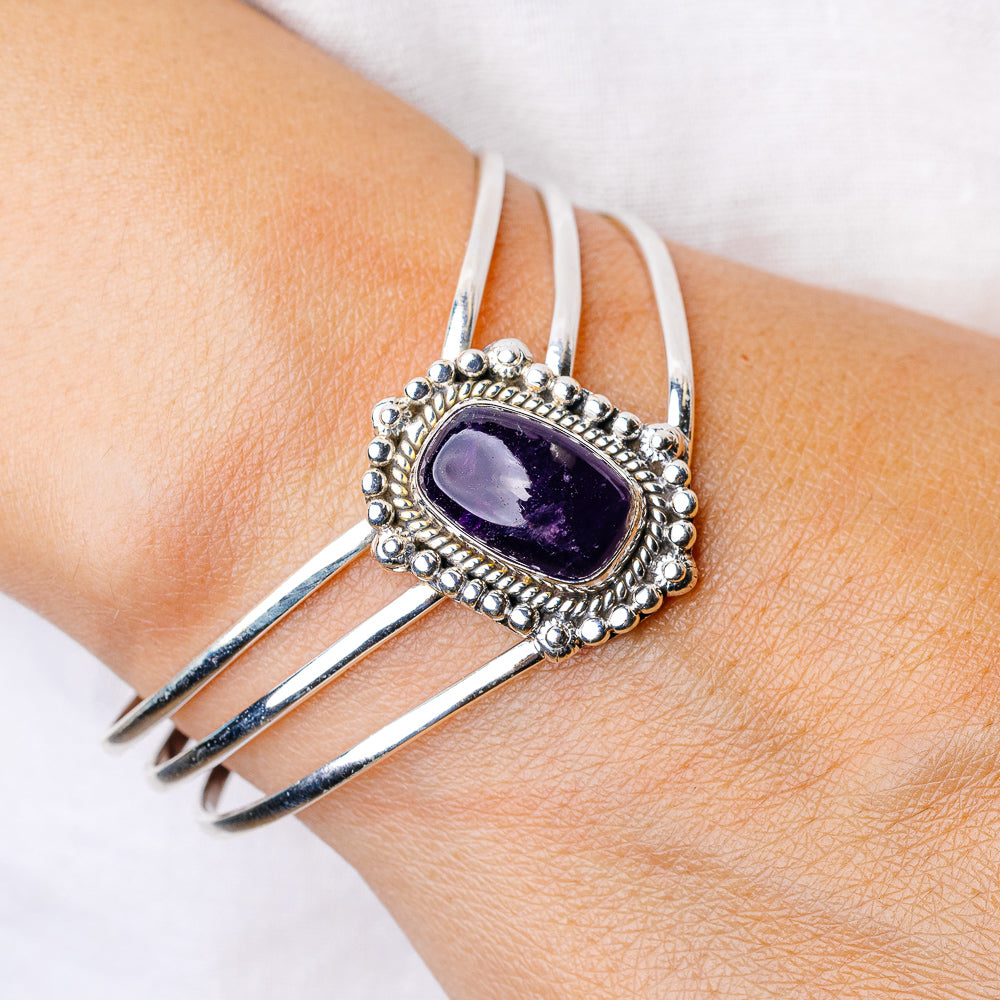 Amethyst Bracelets Adjustable (925 Sterling Silver) B90408
