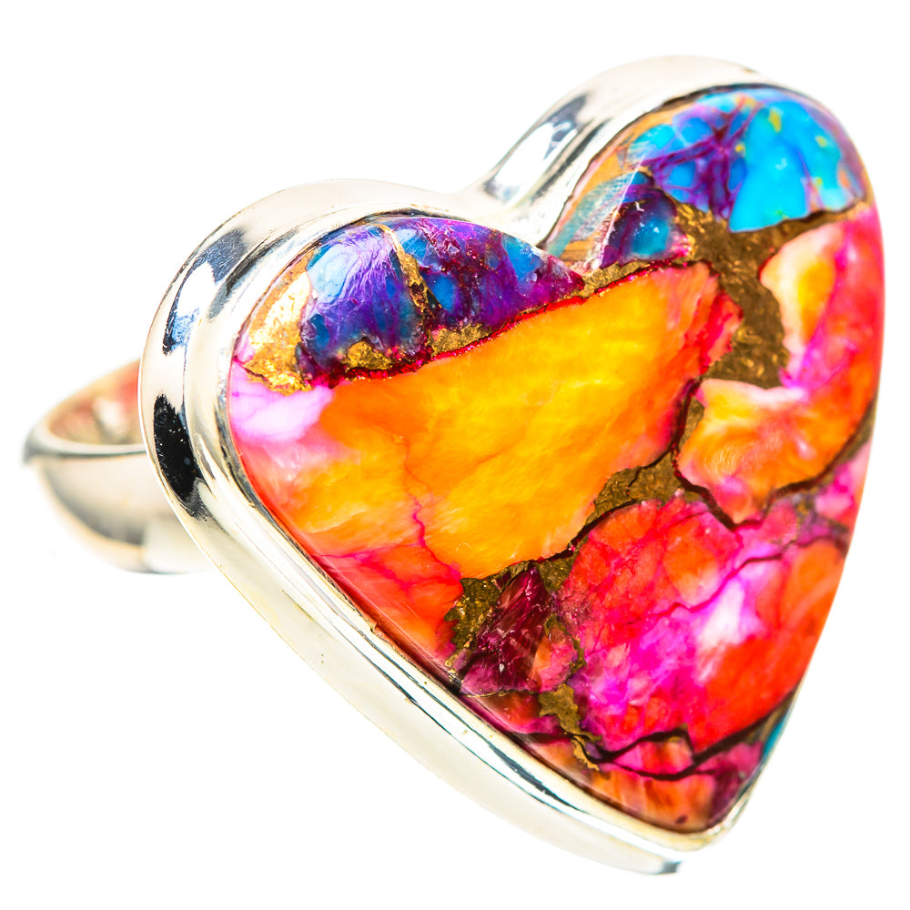 Large Kingman Pink Dahlia Turquoise 925 Sterling Silver Ring Size 6.75 (925 Sterling Silver) RING139519