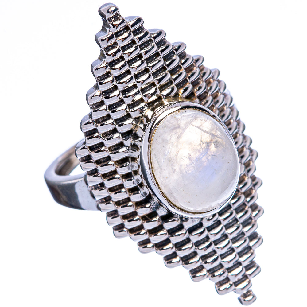 Large Rainbow Moonstone Ring Size 6 (925 Sterling Silver) R146473