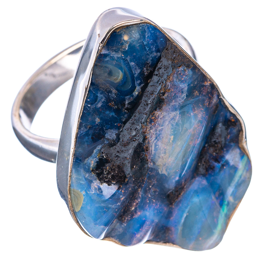 Premium Rare Boulder Opal Ring Size 8.75 (.925 Sterling Silver)