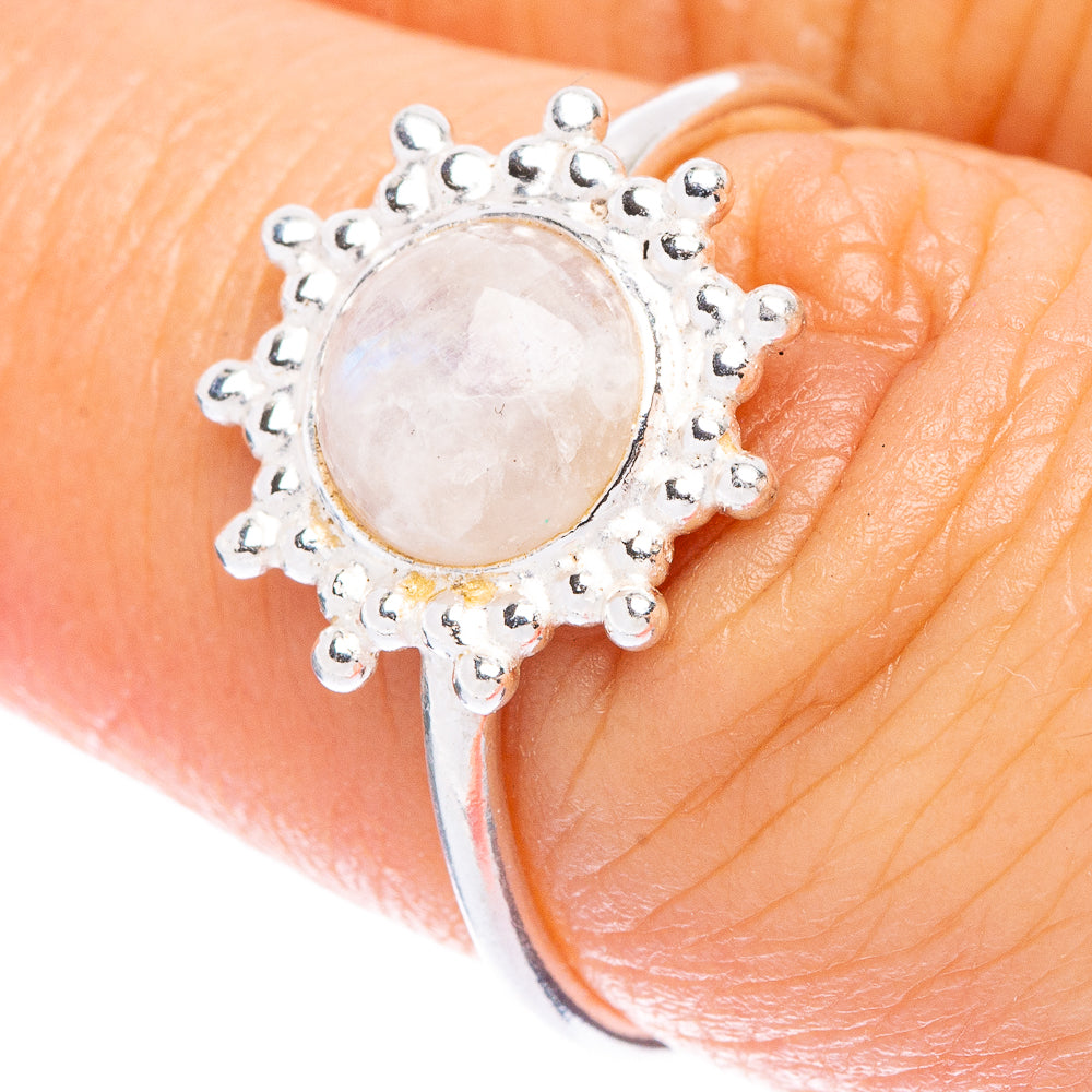 Rainbow Moonstone Dainty Ring Size 7.25 (925 Sterling Silver) R146767