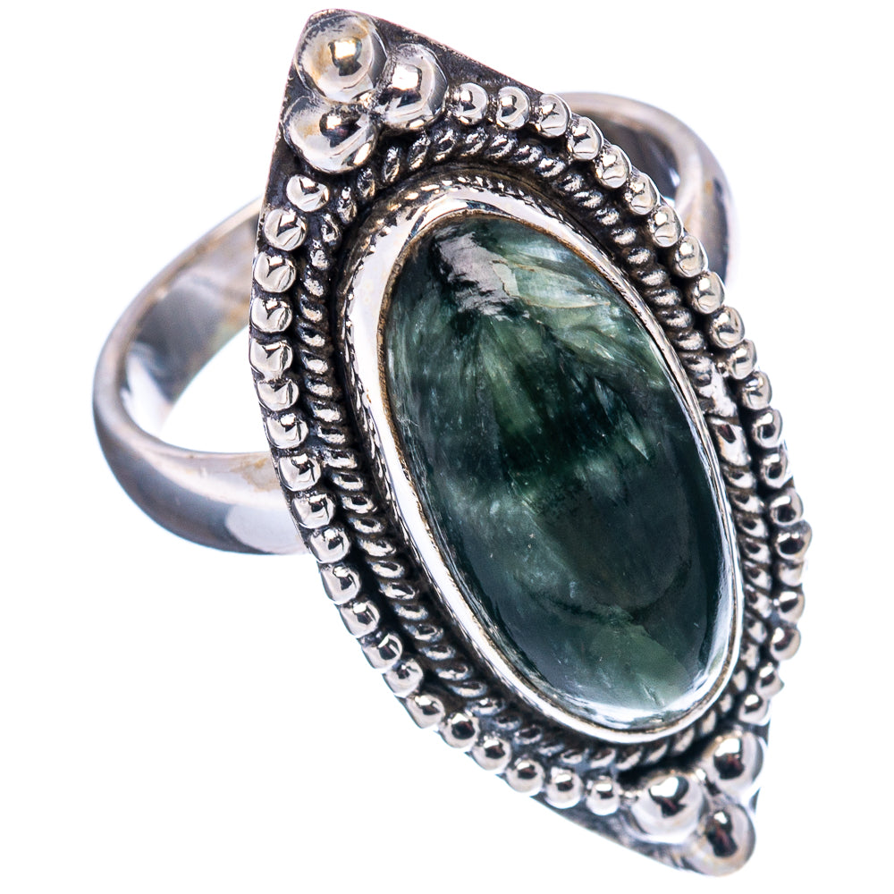 Seraphinite Ring Size 6.75 (.925 Sterling Silver)