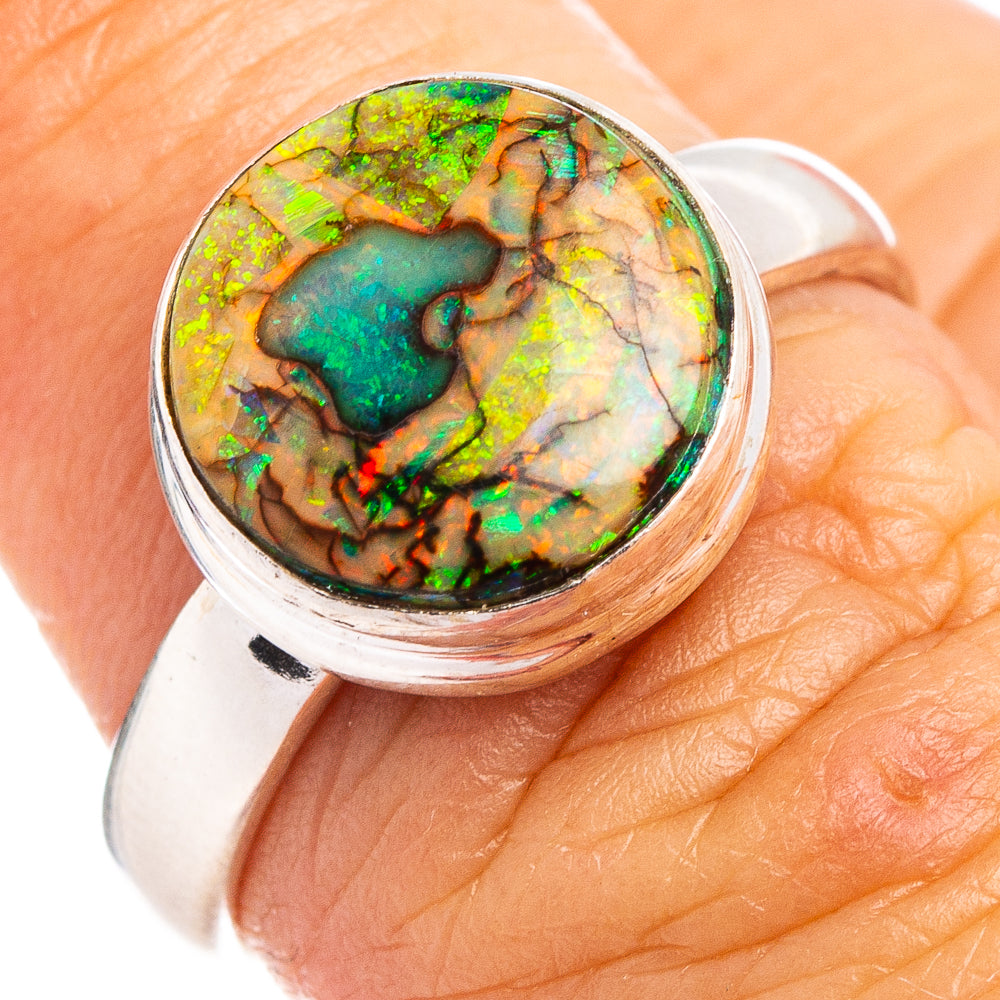 Rare Sterling Opal Ring Size 6.75 (.925 Sterling Silver)