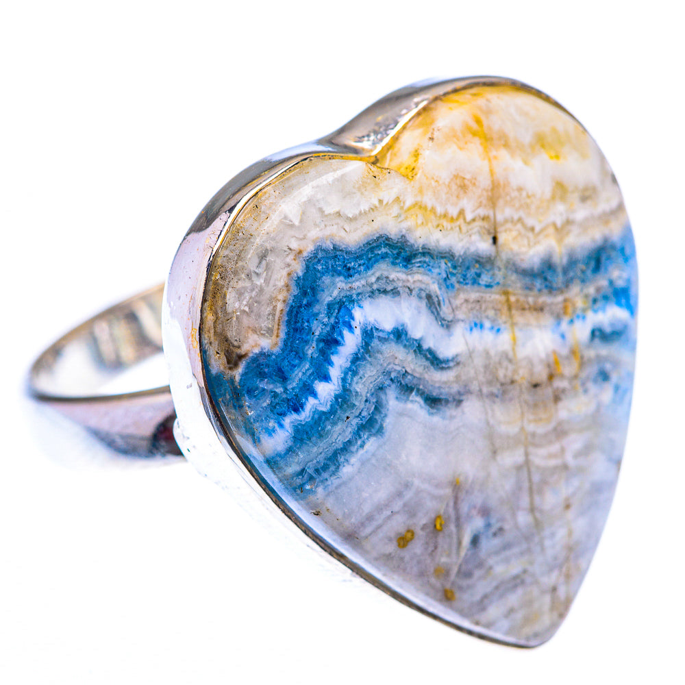Large Blue Scheelite Ring Size 9.25 (925 Sterling Silver) RING140225
