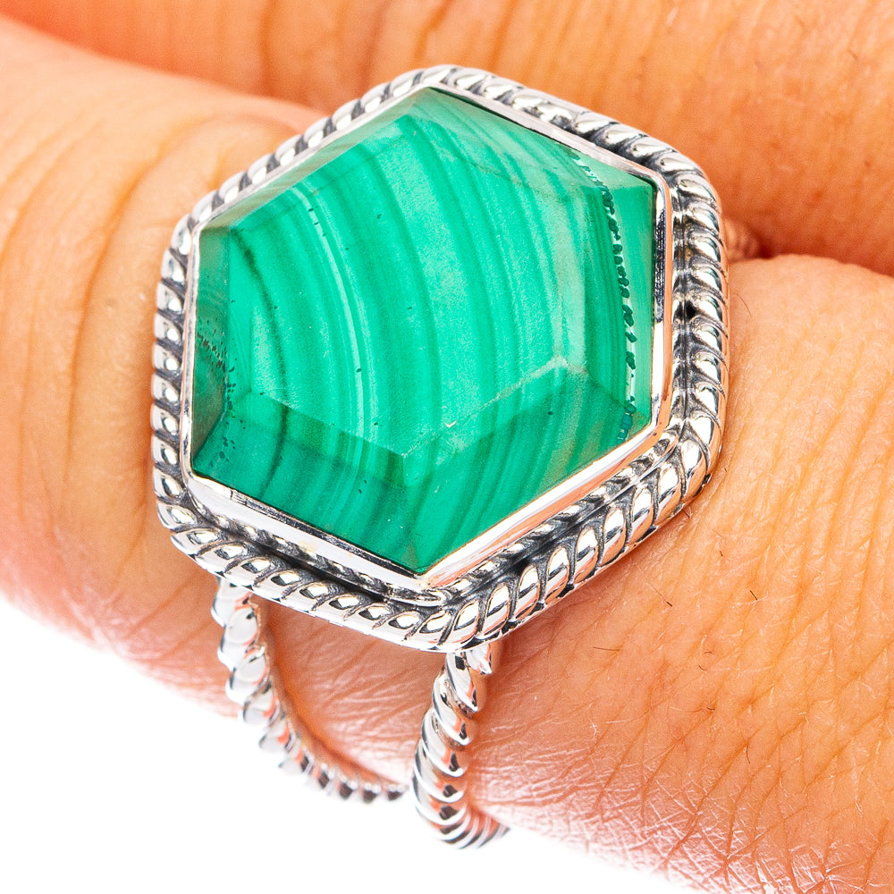 Premium  Malachite Ring Size 7.75 (925 Sterling Silver) RING7702