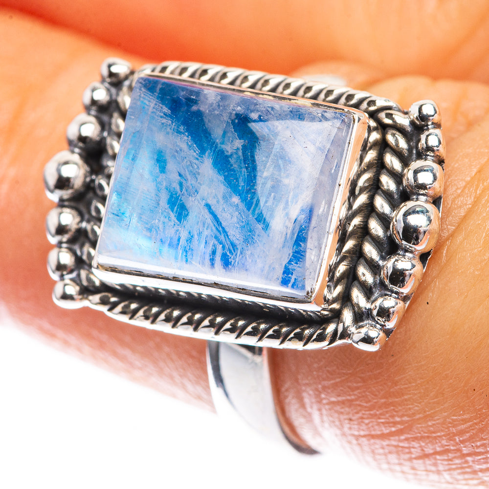 Rainbow Moonstone Ring Size 6.75 (925 Sterling Silver) R142466