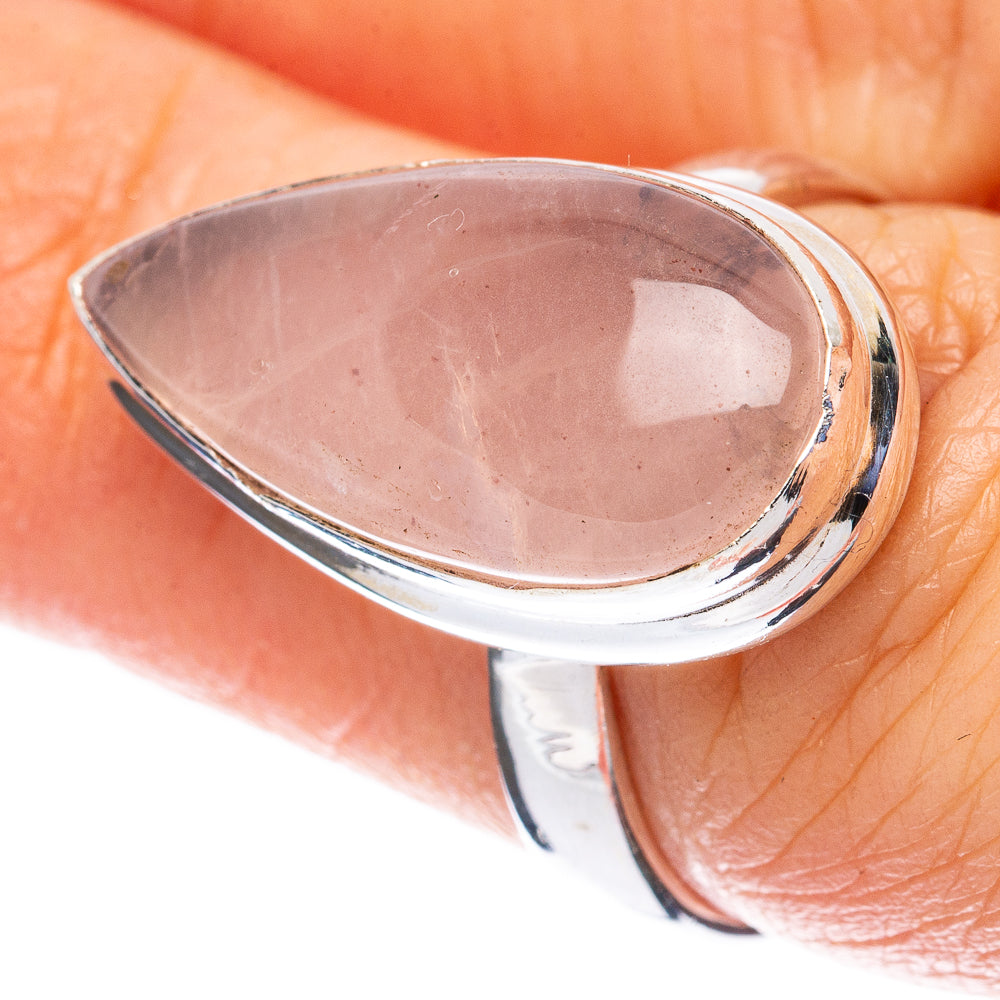 Rose Quartz Ring Size 6.75 (925 Sterling Silver) R3019