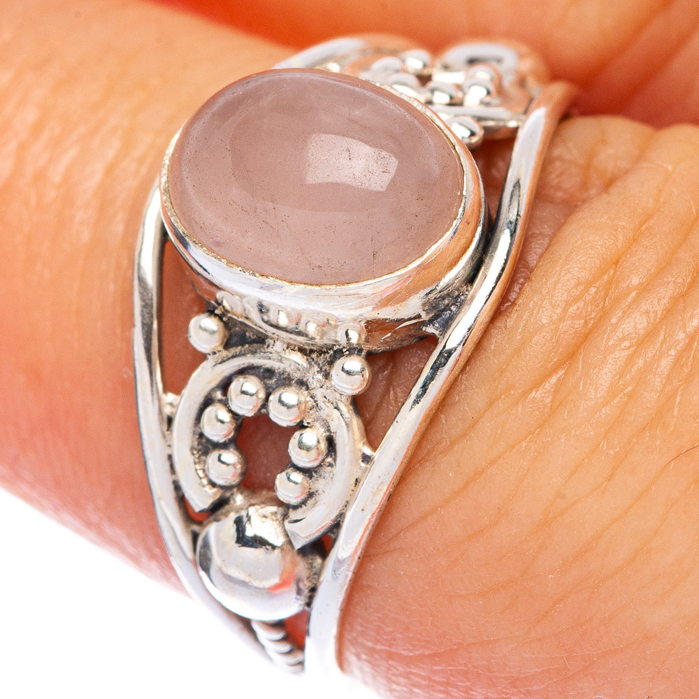 Rose Quartz Dainty Ring Size 6.75 (925 Sterling Silver) R145797