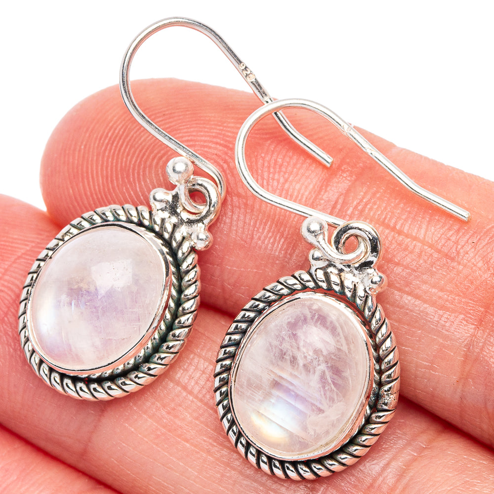 Rainbow Moonstone Earrings 1 1/4" (925 Sterling Silver) E433363