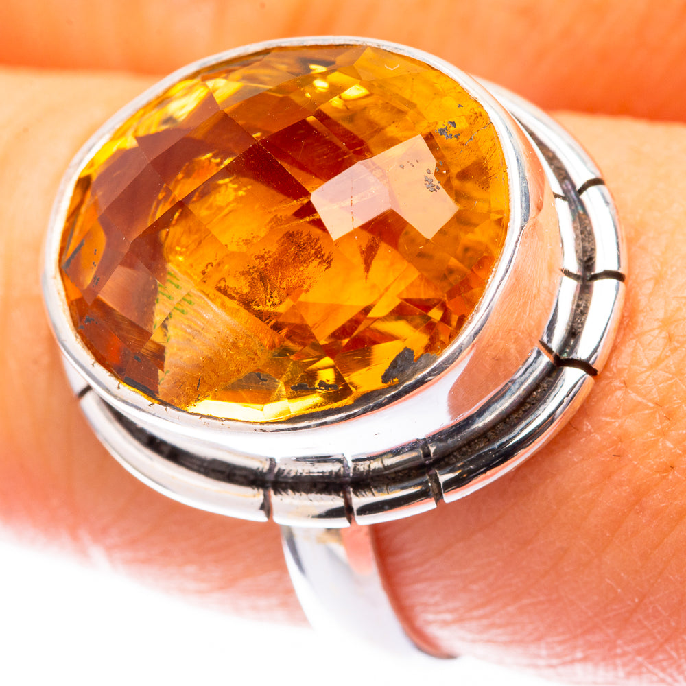 Faceted Citrine Ring Size 8 (925 Sterling Silver) R141487