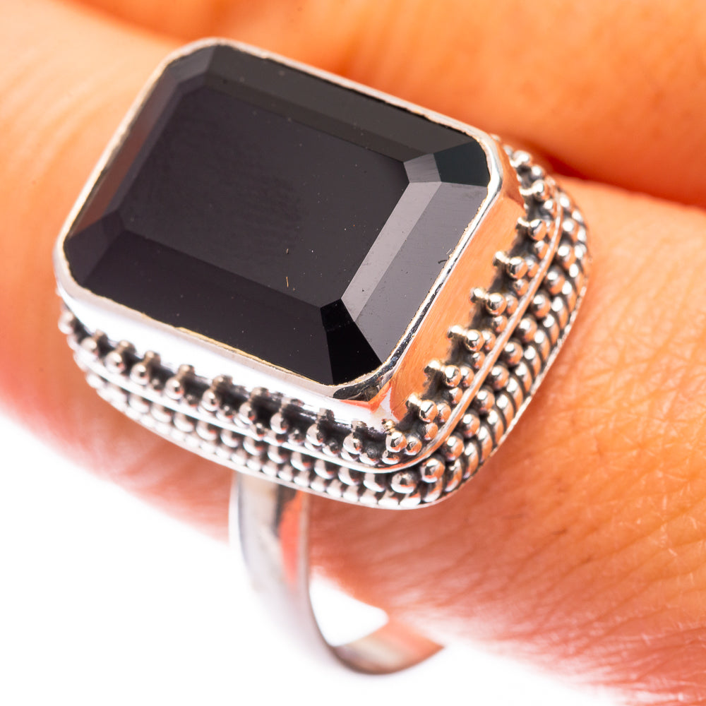 Black Onyx Ring Size 10.75 (925 Sterling Silver) R140696