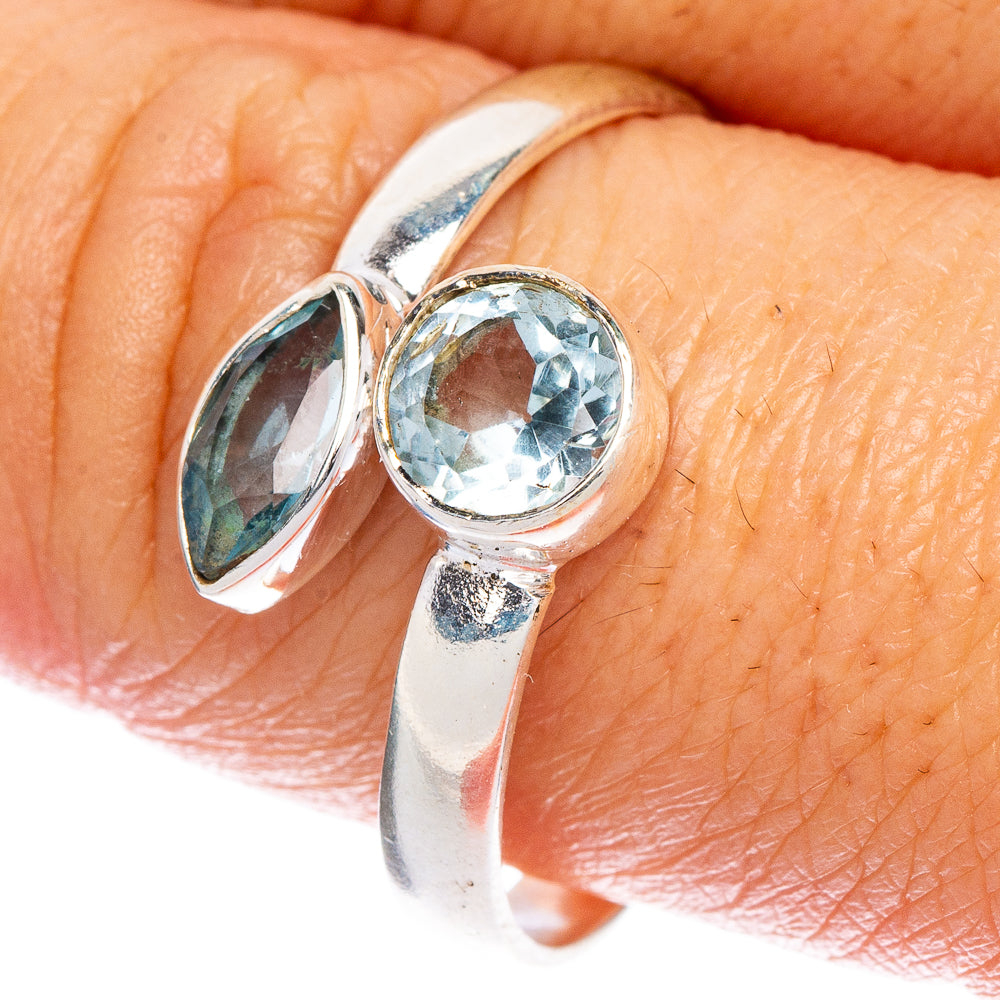 Blue Topaz Dainty Ring Size 10.5 (925 Sterling Silver) R147050