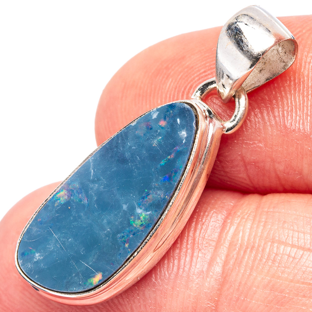 Rare Doublet Opal Pendant 1 1/8" (.925 Sterling Silver)