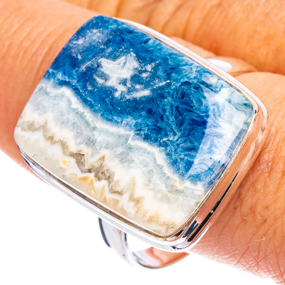 Blue Scheelite Ring Size 11.25 (.925 Sterling Silver)