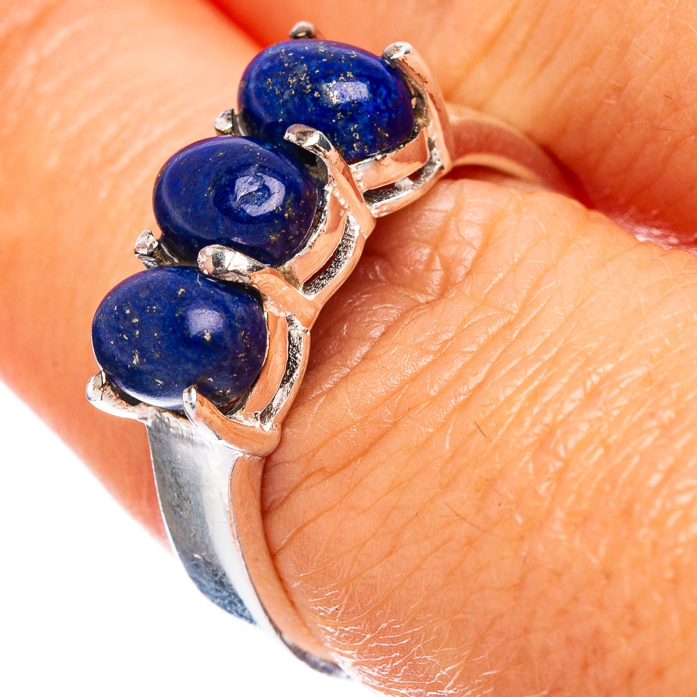 Lapis Lazuli Dainty Ring Size 7.75 (925 Sterling Silver) R5180