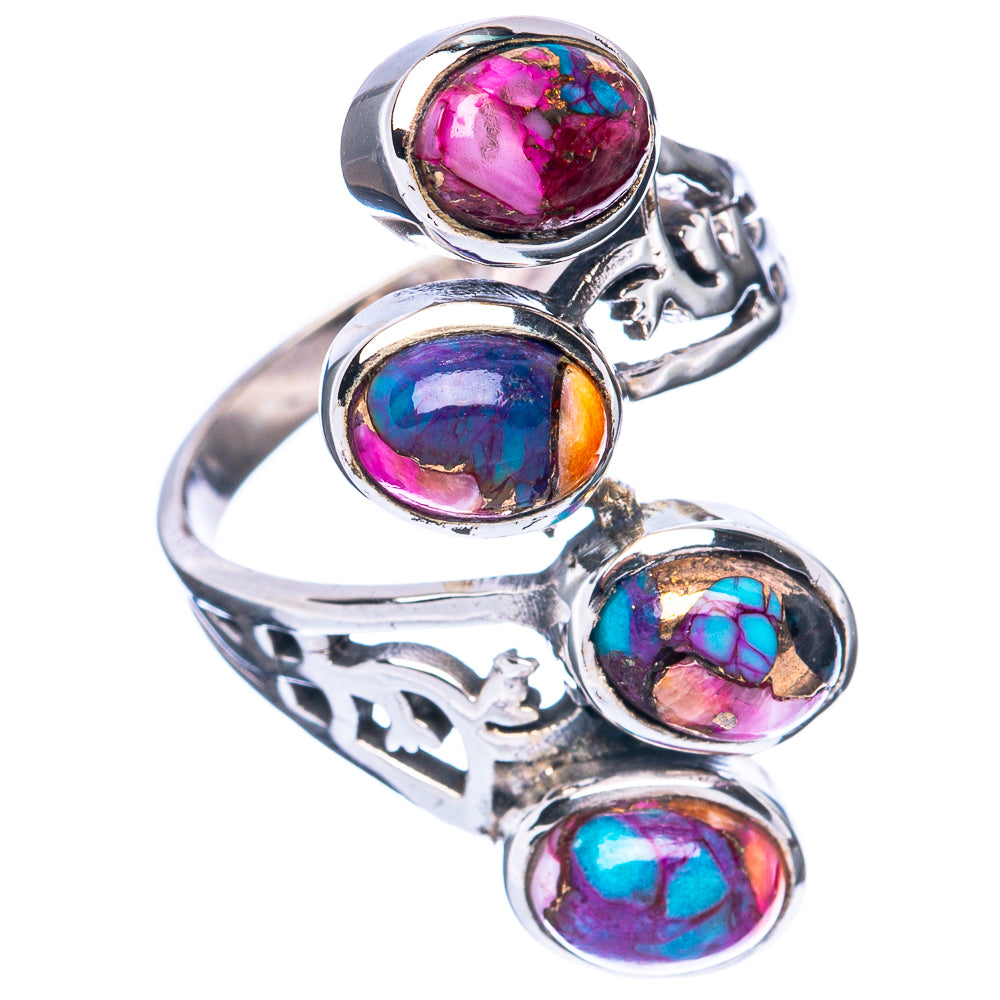 Kingman Pink Dahlia Turquoise Ring Size 6.5 (925 Sterling Silver) R2950