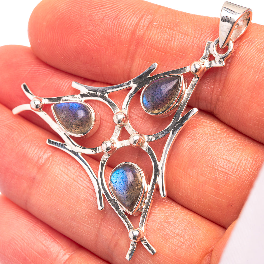Premium Signature Labradorite Pendant 1 3/4" (925 Sterling Silver) P38749
