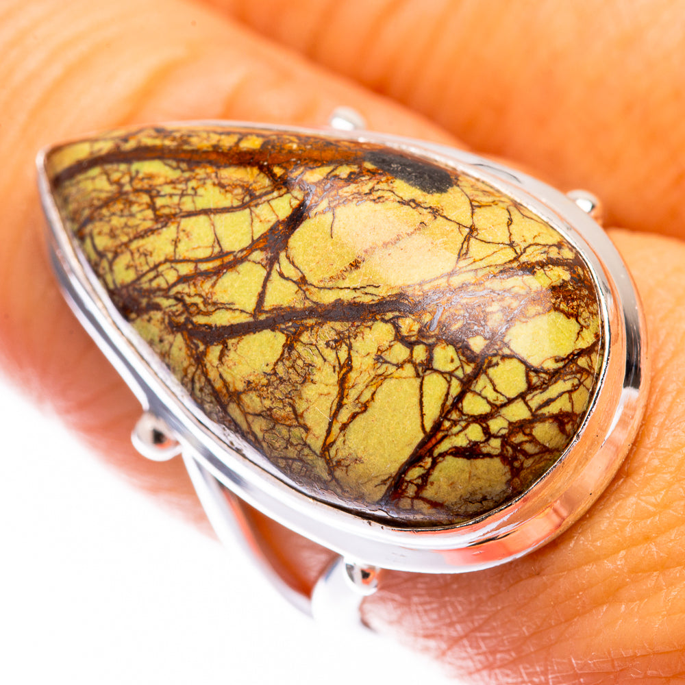 Large Gaspeite Ring Size 8 (925 Sterling Silver) R140786