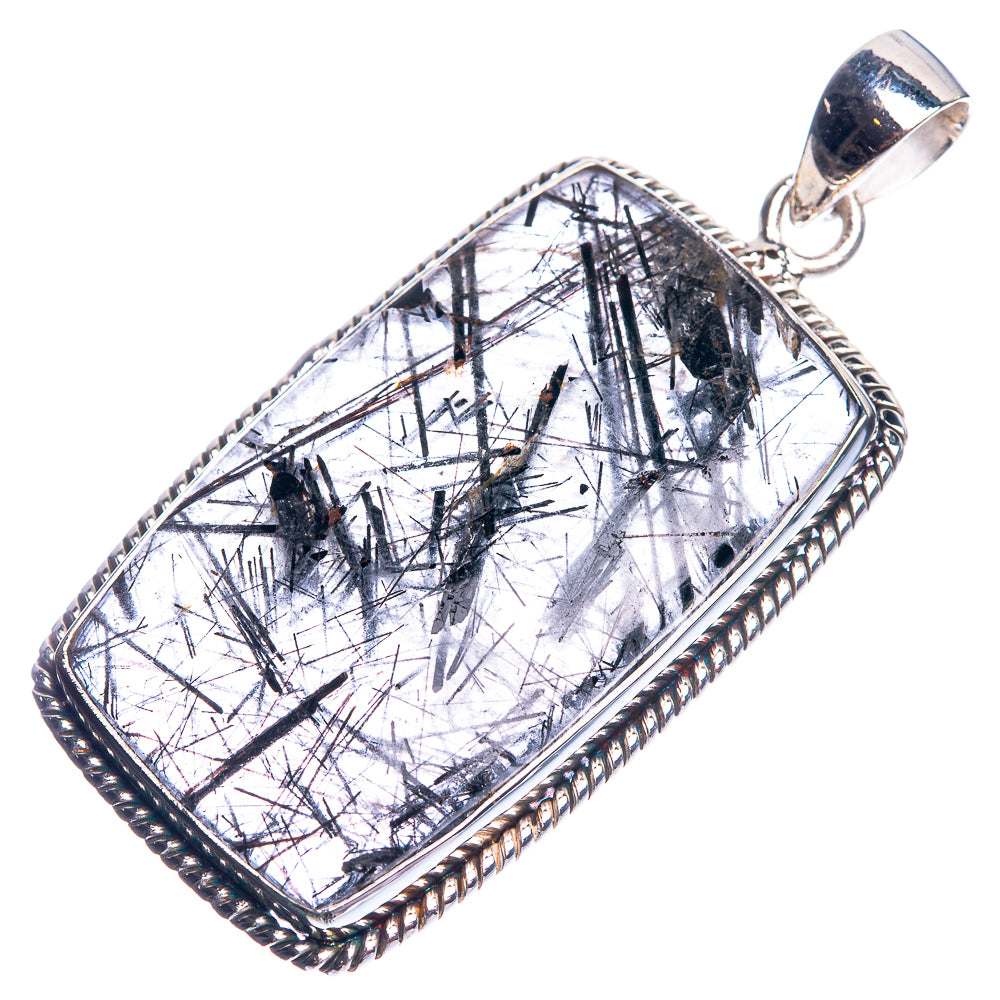 Tourmalinated Quartz 925 Sterling Silver Pendant 1 7/8"