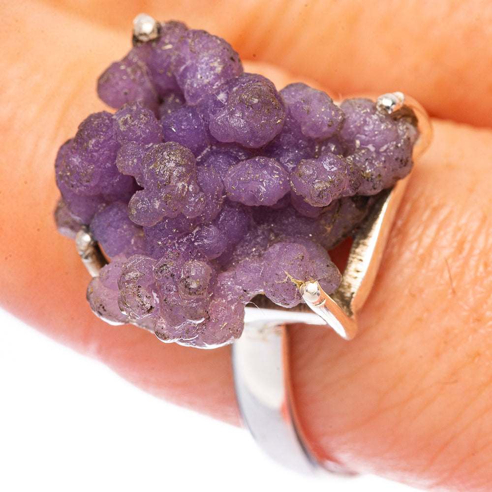 Rare Grape Chalcedony Agate Ring Size 9 (925 Sterling Silver) R1632