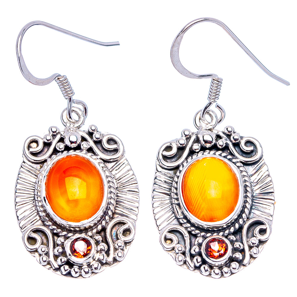 Premium Carnelian Earrings 1 1/2" (.925 Sterling Silver)