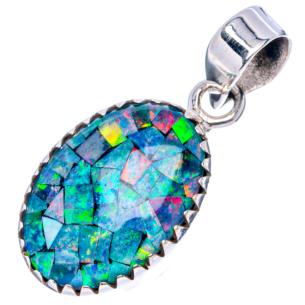 Rare Triplet Opal Pendant 1 1/4" (.925 Sterling Silver)