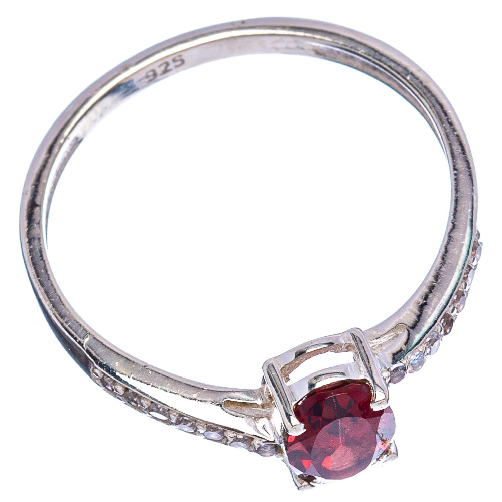 Garnet, Cubic Zirconia Ring Size 8 (.925 Sterling Silver)