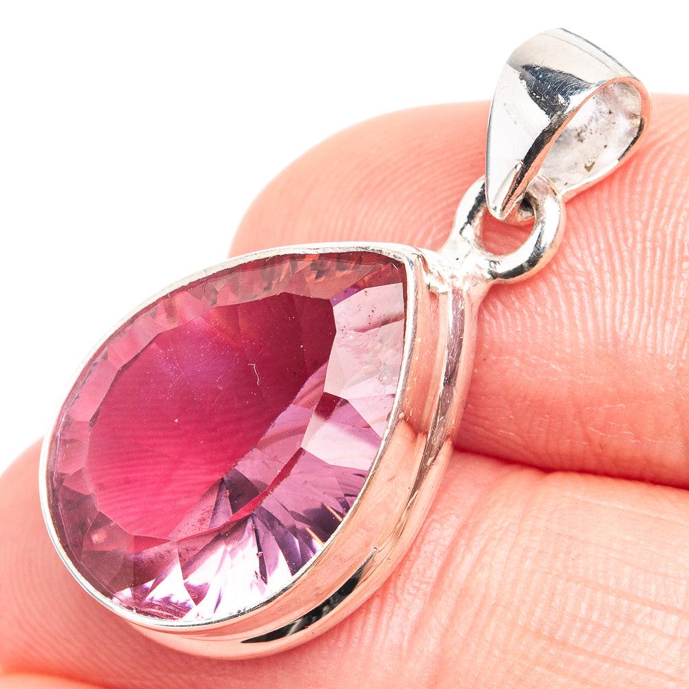 Faceted Color Change Alexandrite (Lab.) Pendant 1 1/8" (925 Sterling Silver) P39268