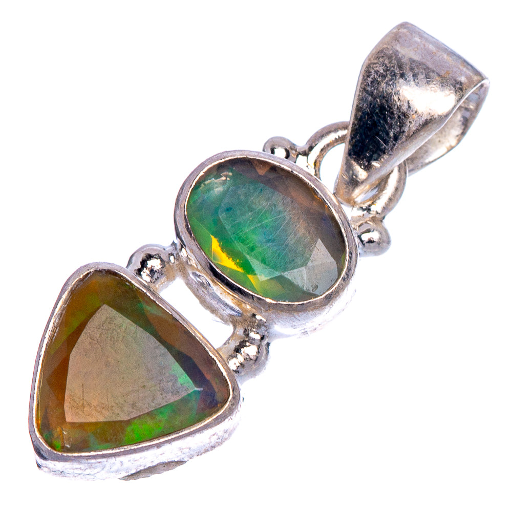 Rare Ethiopian Opal Pendant 1 1/8" (925 Sterling Silver) P40677