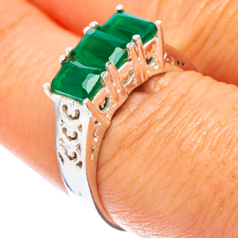 Green Sillimanite Ring Size 7.75 (925 Sterling Silver) R5685