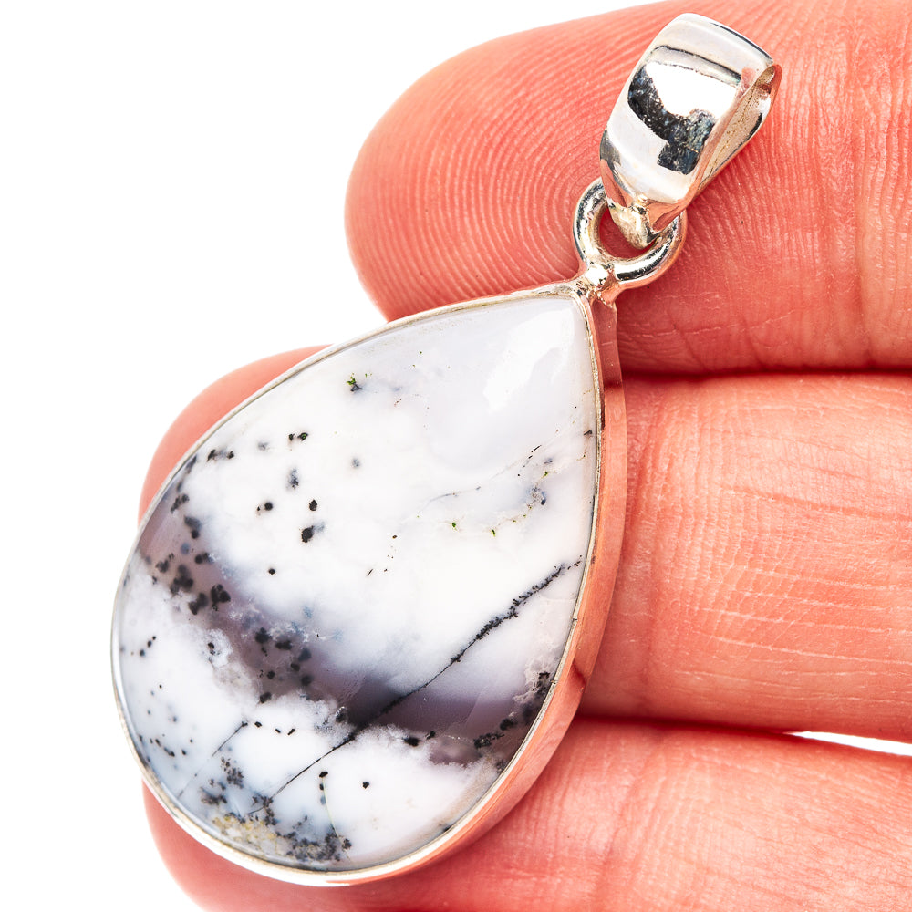 Dendritic Agate Pendant 1 5/8" (.925 Sterling Silver)