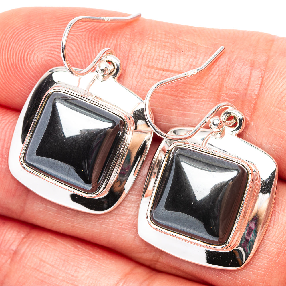 Premium Hematite Earrings 1 1/4" (.925 Sterling Silver)