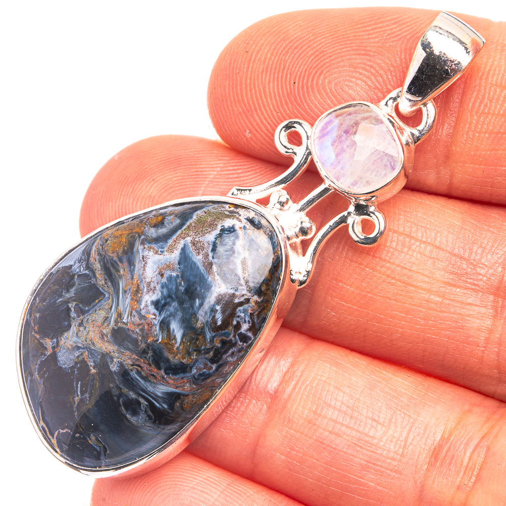 Pietersite, Rainbow Moonstone Pendant 2" (925 Sterling Silver) P38938