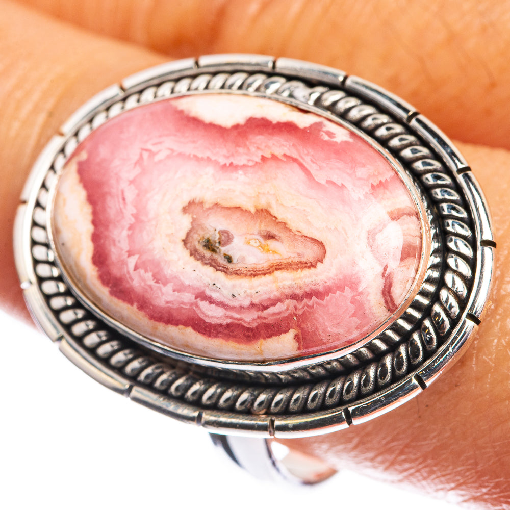 Large Rhodochrosite 925 Sterling Silver Ring Size 10