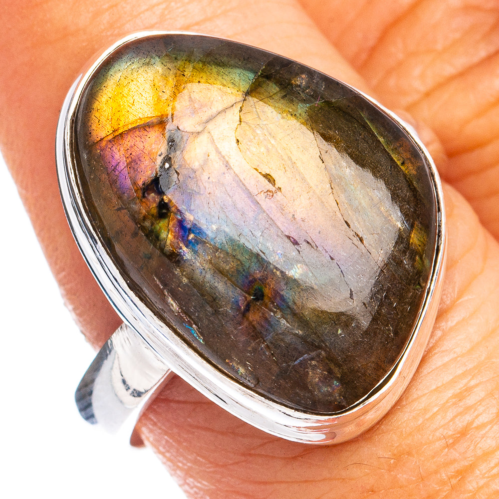 Labradorite Ring Size 9.25 (925 Sterling Silver) R8453