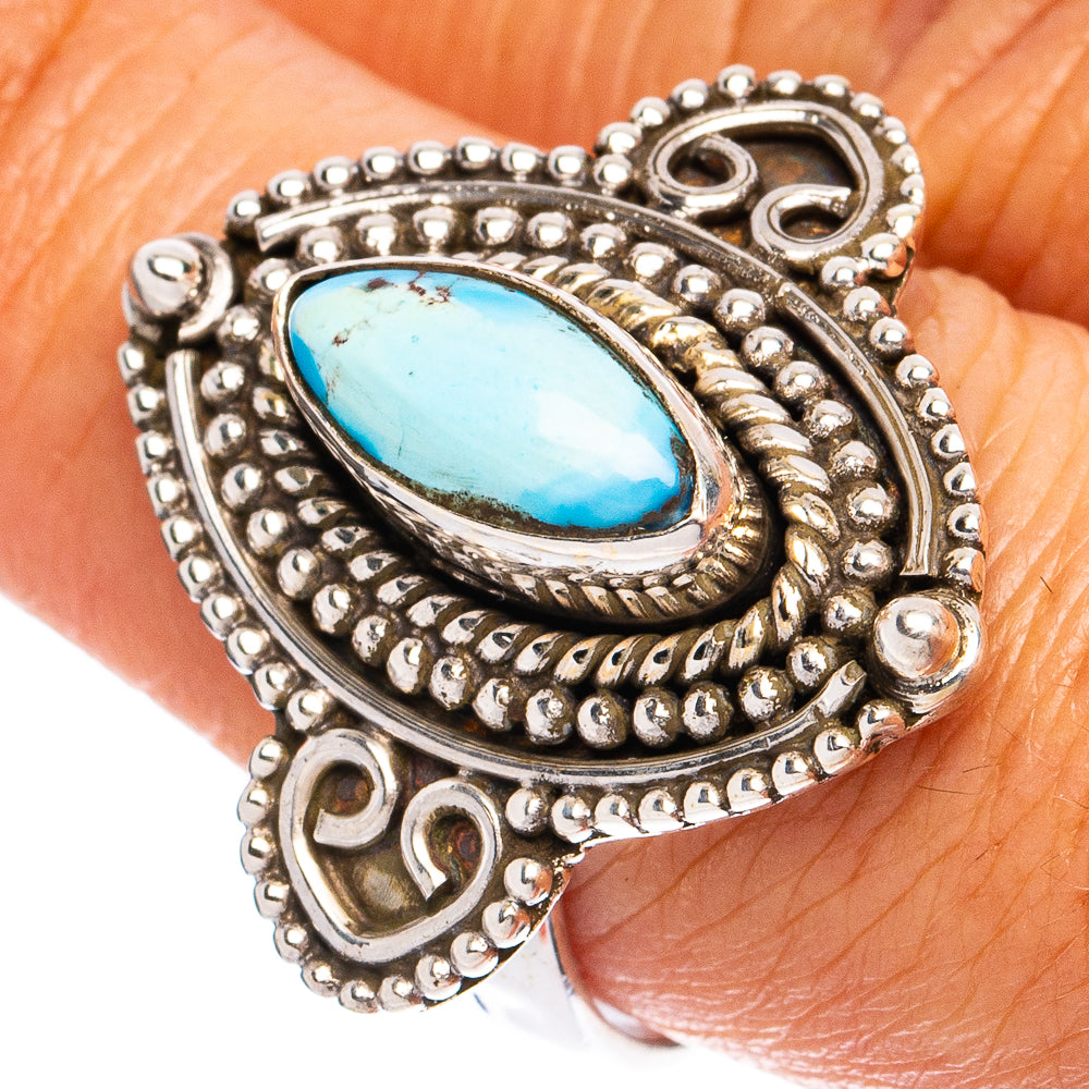 Rare Golden Hills Turquoise Ring Size 8.5 (925 Sterling Silver) R8594