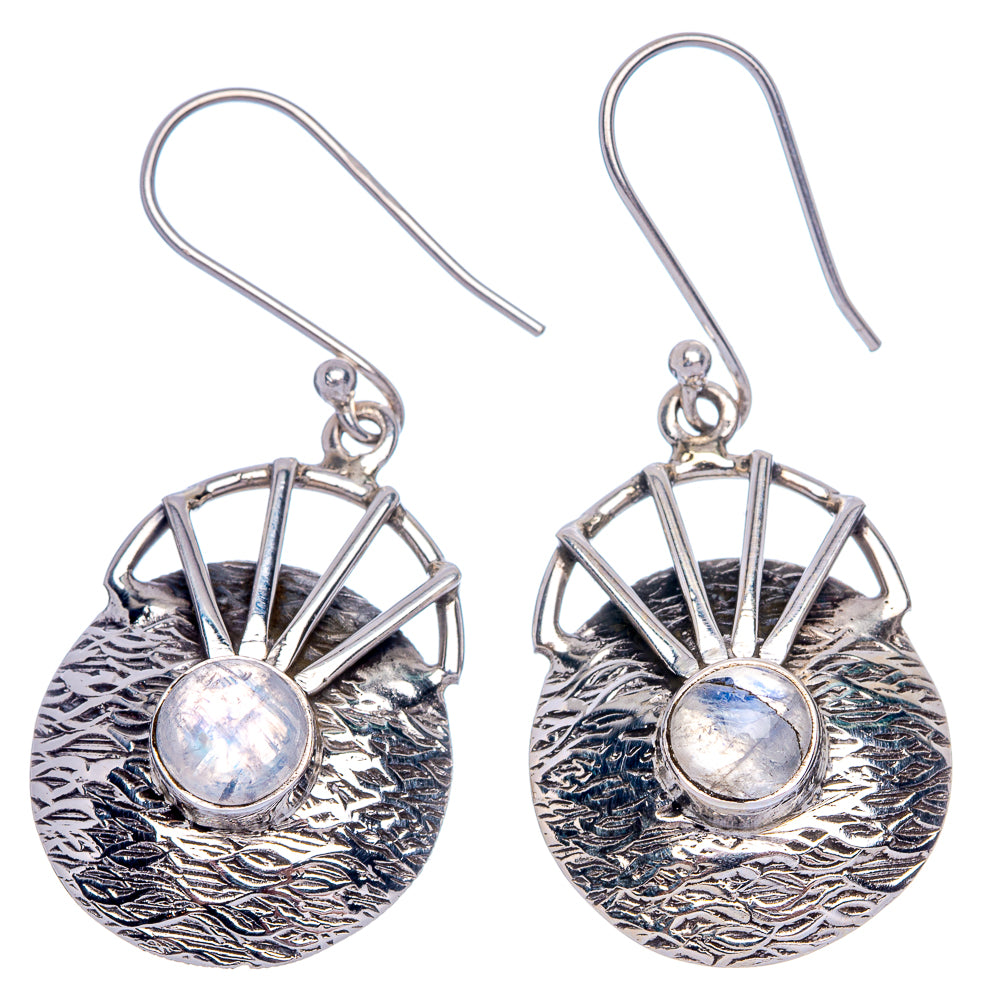 Rainbow Moonstone Earrings 1 5/8" (925 Sterling Silver) E433249