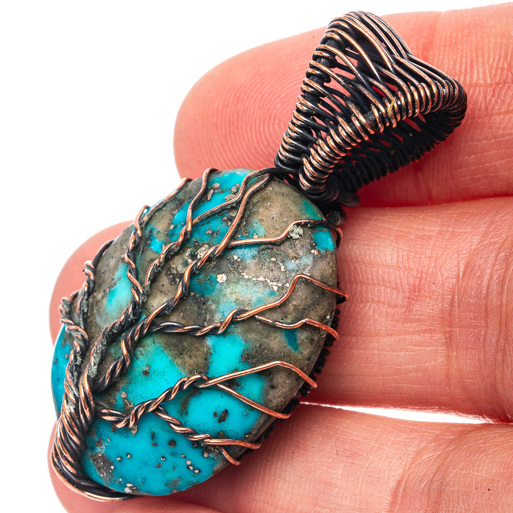 Turquoise Tree of Life 1 3/4" (Oxidized Copper)