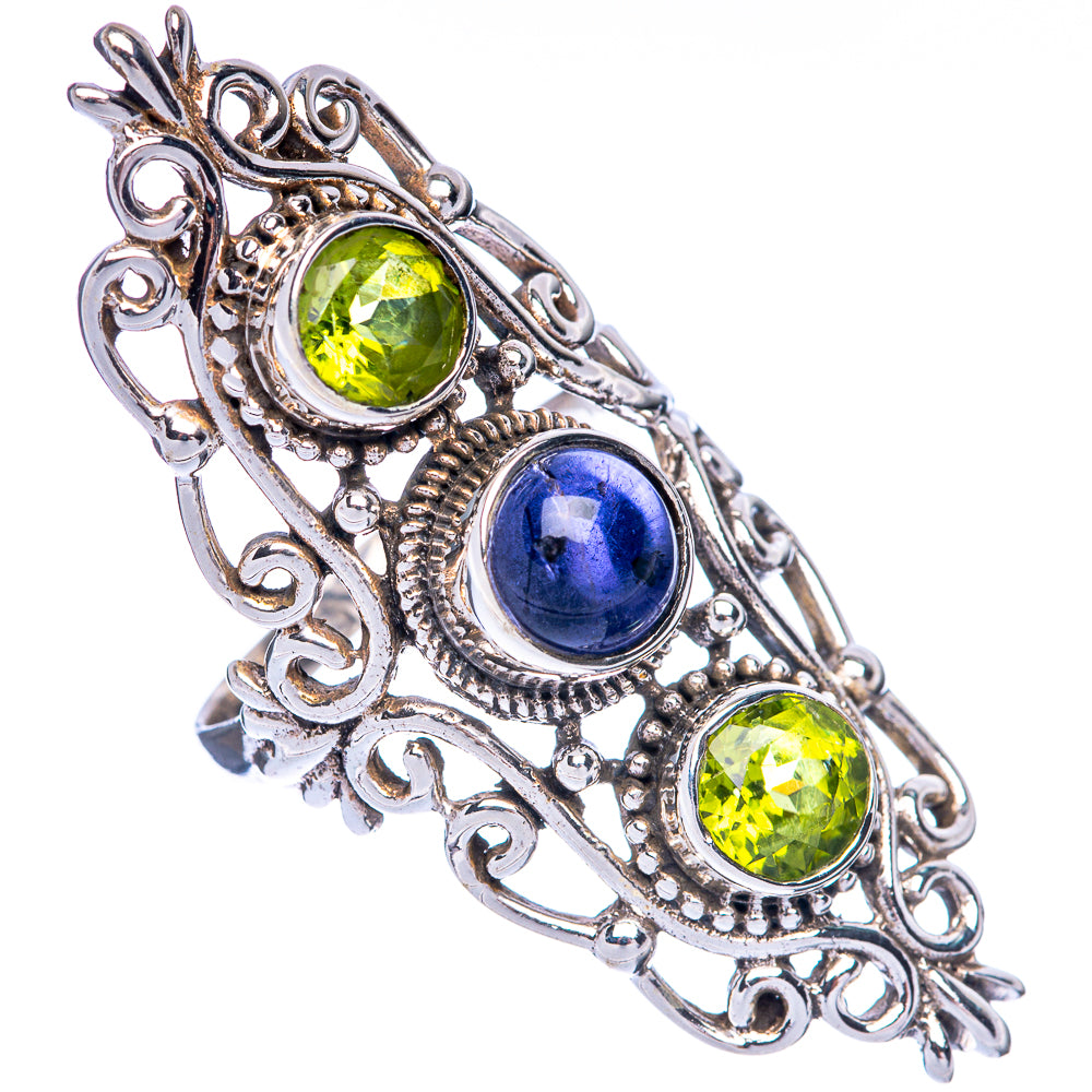 Large Tanzanite, Peridot Ring Size 6.5 (925 Sterling Silver) R144809