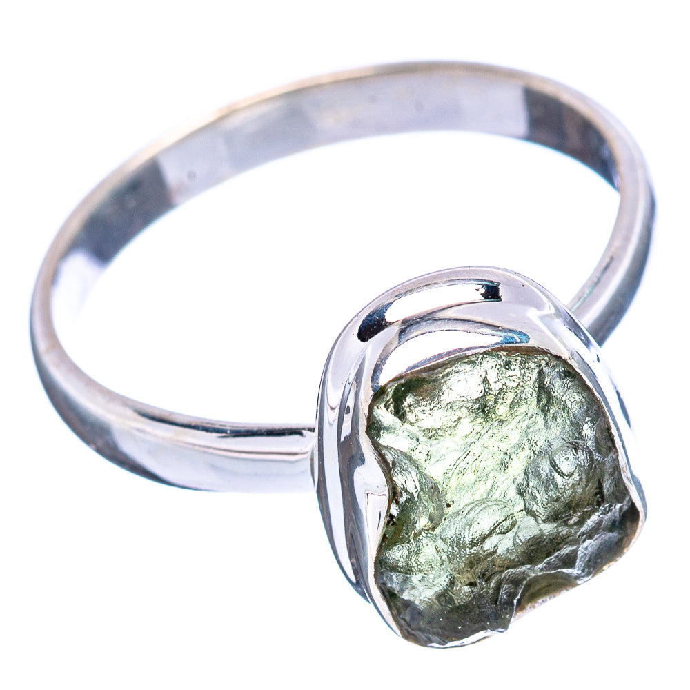 Rare Czech Moldavite Ring Size 7.75 (.925 Sterling Silver)