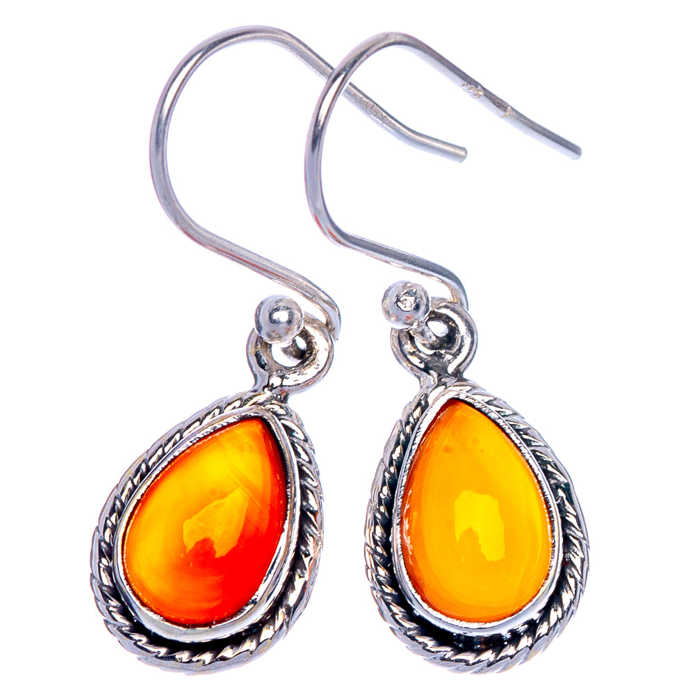 Carnelian Earrings 1 1/8" (925 Sterling Silver) E1006