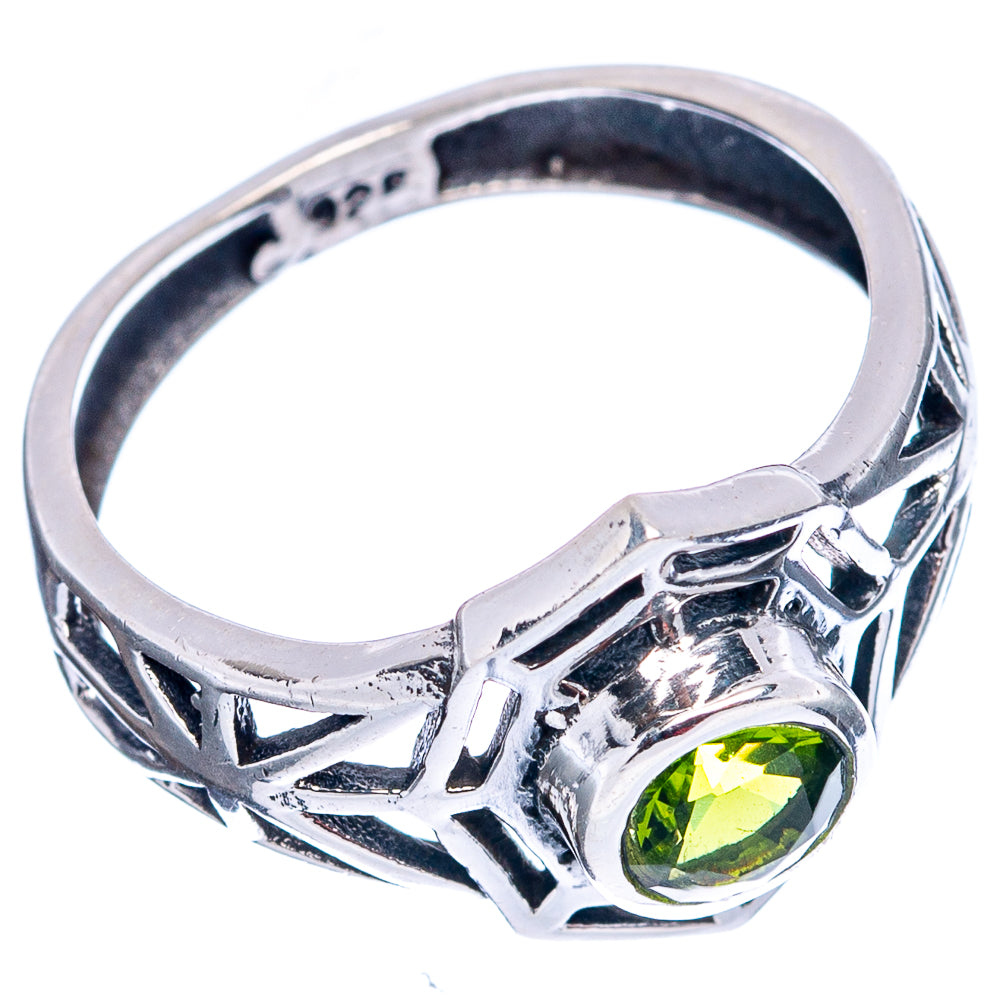 Peridot Web Dainty Ring Size 6 (.925 Sterling Silver)