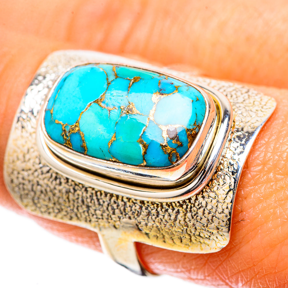Blue Copper Composite Turquoise Ring Size 9.25 (925 Sterling Silver) RING137906