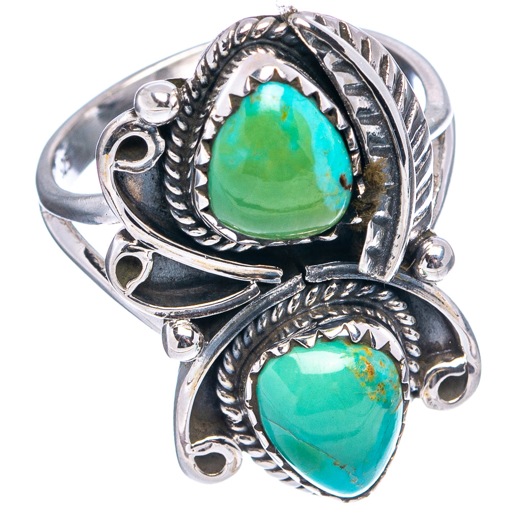 Native Style Mohave Turquoise Ring Size 8 (.925 Sterling Silver)