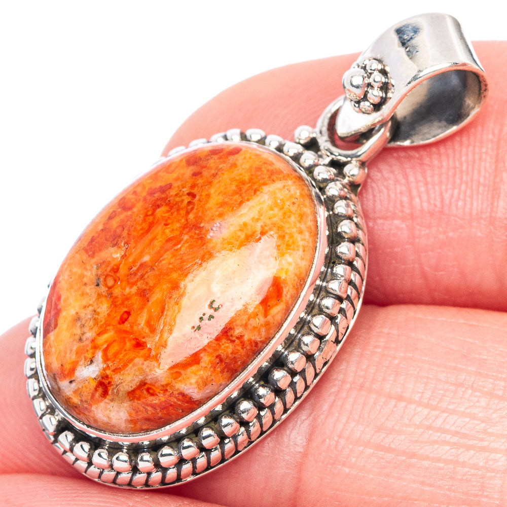 Sponge Coral Pendant 1 1/4" (925 Sterling Silver) P41147