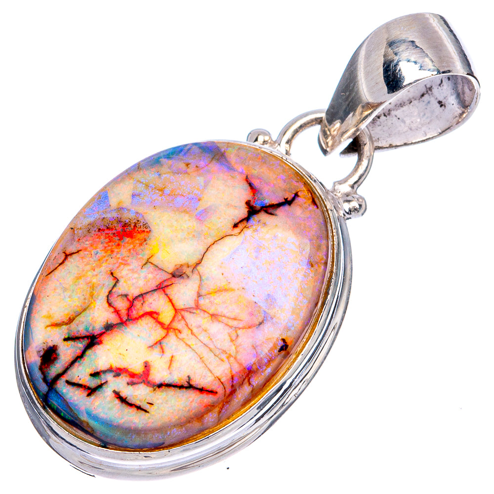 Rare Sterling Opal Pendants 1 3/8" (925 Sterling Silver) P43233