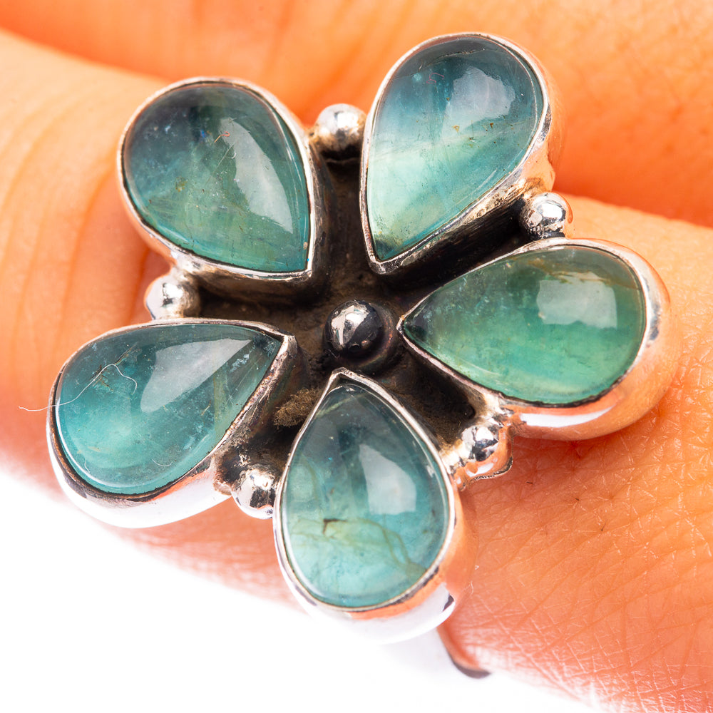 Large Blue Fluorite Ring Size 9 (925 Sterling Silver) R141362