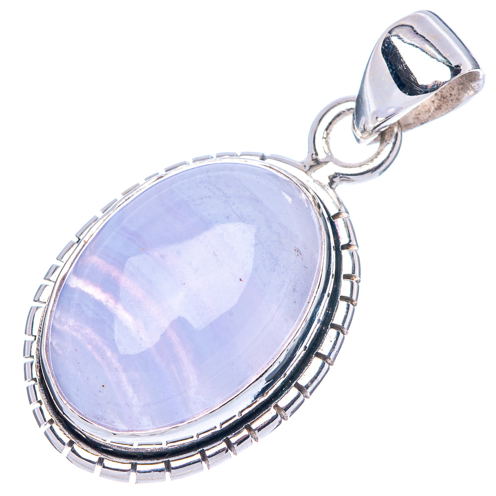 Blue Lace Agate Pendant 1 1/4" (925 Sterling Silver) P42521