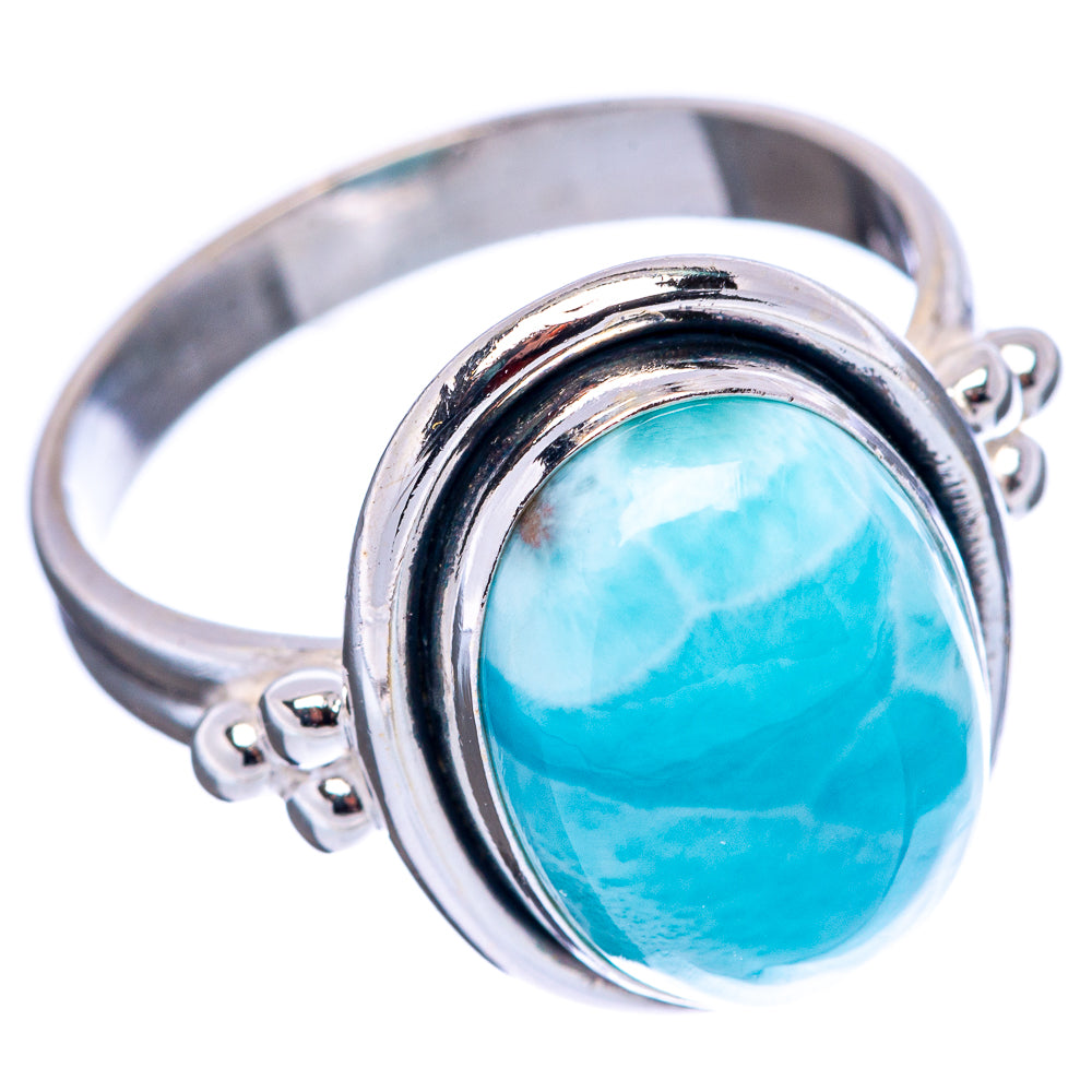 Rare Larimar Ring Size 8 (.925 Sterling Silver)